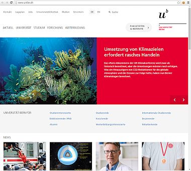 Homepage der Uni Bern