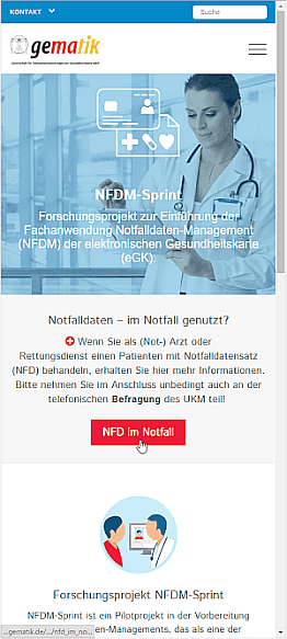 Projekt-Homepage nfdm.gematik.de